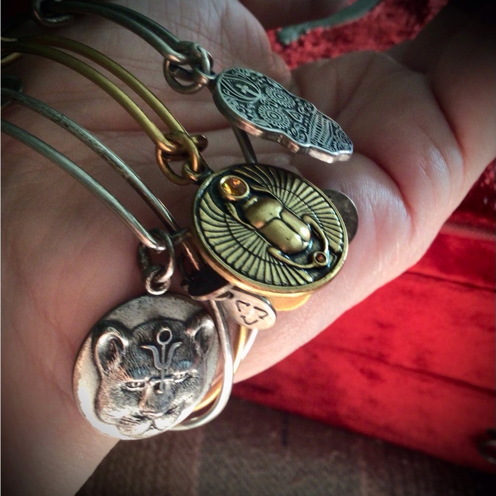 Retired Alex & Ani Bangles with Necklace